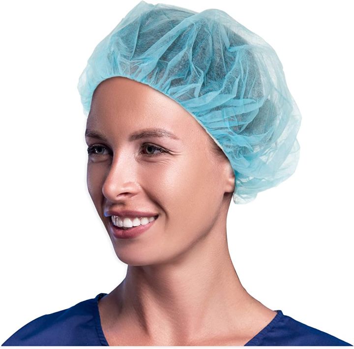 Disposable%20Surgical%20Hair%20Caps%20/%20Hair%20Nets%20Elastic%20Hat/%20Stretchable%20Blue%20Bouffant%20Caps(10%20Pcs)%20-%20Image%206