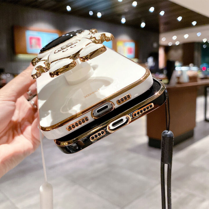 For%20Honor%20X6%204G%20/%20Honor%20X6A%20/%20Honor%20X5%20Back%20Cover%20with%20Lanyard%20+%20Cartoon%20Astronaut%20Folding%20Stand%20Luxury%206D%20Plating%20Square%20Frame%20Phone%20Case%20Shiny%20Soft%20Silicone%20Protective%20Cases%20Pouch%20Girls%20-%20Image%208