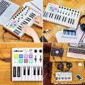 TUNAMINI 25 Keys USB MIDI Keyboard Controller 8 RGB Backlit DJ Pianos Trigger Colorful Pads. 