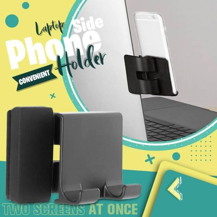 Computer Screen Side Phone Holder Clip On For Laptop Or Desktop Creative Mobile Phone Stand For Laptop