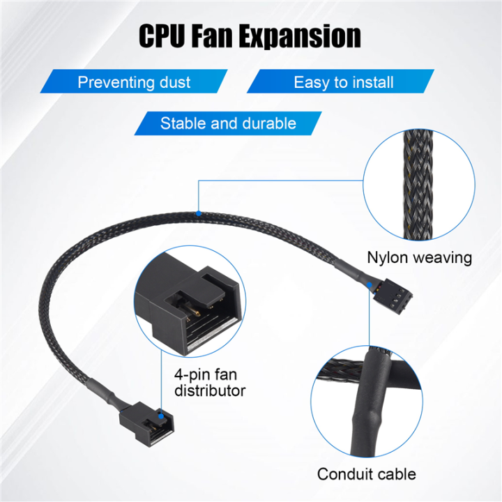 10PCS%204%20Pin%20PWM%20Fan%20Extension%20Power%20Cable%20Connector%20Case%20Male%20to%20Female%20Extending%20Cables%20Compatible%20with%204%20Pin/3Pin%20Fan%20-%20Image%207