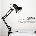 2 in 1 Style Metal Long Arm Folding Study Lamp - Black. 