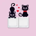 【Must-have】Removable Funny Cat Heart Cow Socket Light Switch Sticker Decals Home Wall Decor. 