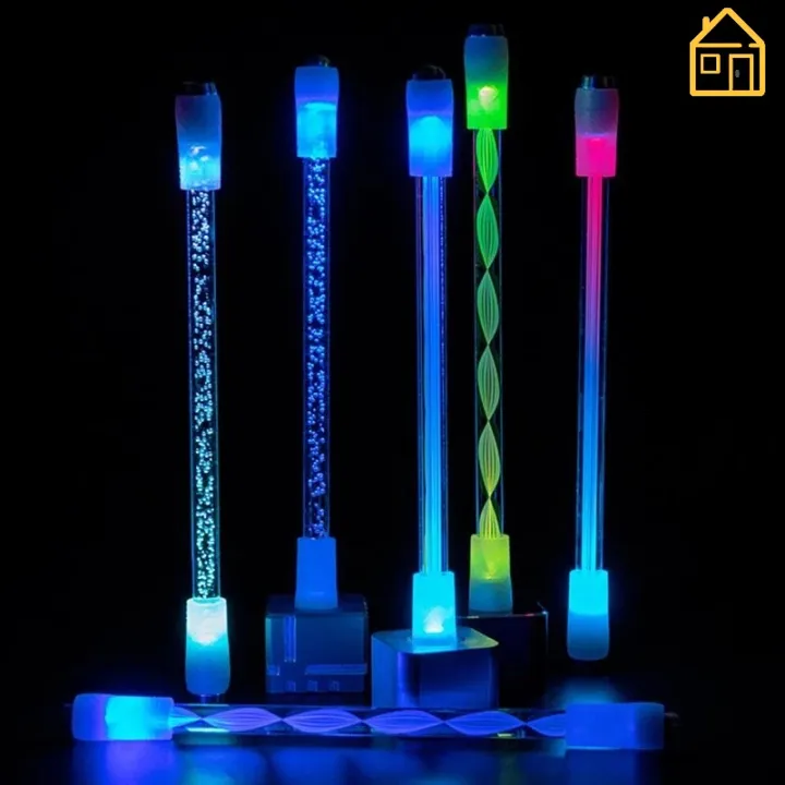 Luminous Flash Rotating Pen Beginner Competition Pen / No Refill Non-Writable Tool Acrylic Spinning Anti Slip Coating for Student
