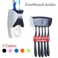 Automatic Toothpaste Dispenser Wall Mount Dust-proof Toothbrush Holder Wall Mount Storage Rack Bathroom Accessories Set Squeezer  Automatic Toothpaste Dispenser With Automatic Toothpaste Squeezing Device Toothbrush Holder Set Toothbrush Holder. 