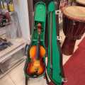 Used 4/4 Bestler Violin with leather Hard Case, Soft Case, Bow, Rosin Full Size with Hard Case, Rosin, Bow High Quality Imported Violin For Beginners, Kids & Adults - Kit For Student, Bow - Starter Violins, Wooden Stringed Musical Instruments. 
