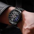 【ZIME】Watch for Men Sports Watch 3D Car Wheel Stainless Steel Band Wristwatches Male Quartz Clock Jam Tangan Lelaki. 