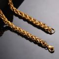 Glamon Spiga Wheat Chain Keel Link mens necklace high quality gold plated stainless steel choker gold chain for men Fashion Jewellery Necklace For Men Mala boys. 