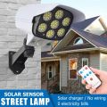 Solar Sensor Light CCTV Camera Type Security Sensor Light Outdoor Solar Light PIR Motion Sensor Wall Light Lamp With Remote Control IP65 Waterproof 77 SMD LED CCTV Dummy Monitoring Light Garden Path Street Light. 