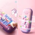 【HOT】 3D Unicorn EVA Cute Pencil Box School Student Stationery Box Children Pencil Storage Box Three Layer Large Capacity Pencil Case. 