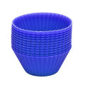 10Pcs Round Silicone Cake Muffin Cupcake Mold Maker Reusable Pastry Baking Tool. 