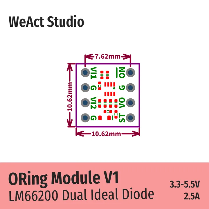 ORing Module LM66200 Dual Ideal Diode With Automatic Switchover WeAct ...