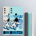 Huawei Y6P Y7P Y6 Y7 prime Y9 prime 2019 Y9s Smile Astronaut Square Phone Case Liquid Silicon Soft Casing nasa Cover. 