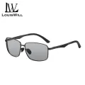 LouisWill Men Polarized Sunglasses Night Vision Sunglasses Color Change Retro Square Sunglasses UV400 Aluminum Magnesium Carbon Fiber Legs  Eyewear Ultra Light Anti Glare Glasses Outdoor Sports Driving Sunglasses. 