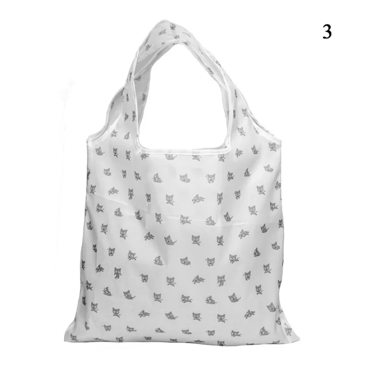 【ALLGOOD】Animals Cute Dog Useful Foldable Folding Eco Reusable Shopping Bags Cartoon Eco Tote Bag Portable Travel Shoulder Bag