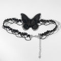 Gothic Black Lace Chain Tassel Choker Vintage Hollow Butterfly Pendant Necklace for Women Y2k Jewelry Accessories. 