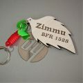 Key tag Ring Car bike house shop Key Chain Key ring Chain Leaf Shape Wooden. 