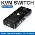 4 Port Vga Kvm Video Switch 1080p Usb2.0 Vga Splitter Mouse Keyboard Printer Switcher Box Adapter 2 In 1 Out Kvm Switch. 