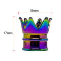 4X Aluminum Neon Color Crown Car Wheel Tire Valve Stem Cap Tyre Air Anti Dust Caps. 