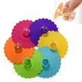 6PCS  Cute Anti-Dust Silicone Glass Cup Cover Coffee Mug Suction Seal Lid Cap Food Grade Creative Round Mug Cover. 