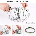 2Pcs Flow Ring Magic Bracelet Toy Metal Fastening Flow Rings Magic Hand Toy(Rainbow) Easy to Use. 