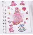 3D Girl Glitter Bubble Puffy Dress Up Sticker Gem Mesh Change Clothes Scrapbooking Craft Gift For Girl Stiker Kanak-Kanak. 