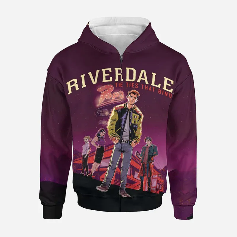 Riverdale TV Series Zip Up Hoodie Men Clothing 3D South Side