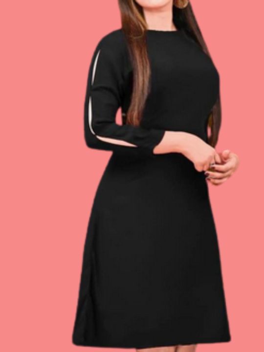 Linen%20Frock%20Latest%20Dress%20Design%20For%20Ladies/%20Linen%20Frock%20For%20Women%20Ladies/%20Linen%20Dress%20Casual%20Trendy%20Fashionable%20Wear/%20Short%20Linen%20Dress%20A%20Line%20-%20Image%205