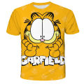 The Garfield Show Anime figures Kids Cute Cartoon T-shirts for Boys 3D Printed T-shirt Clothes Fandom for Summer Casual Clothing. 