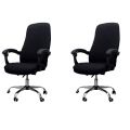 SRIWEN 2X Office Armrest Seat Cover Rotating Elastic Chair Cover Computer Armchair Protective(Only Seat Cover). 