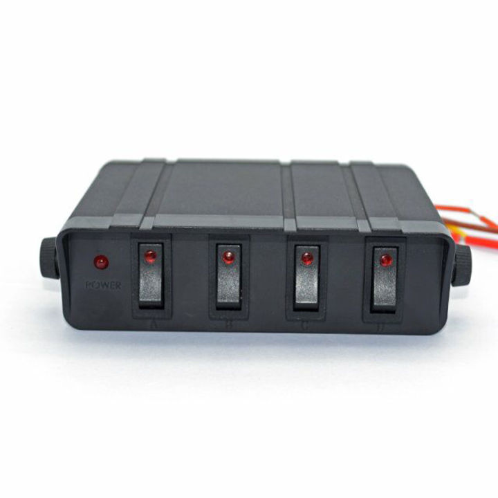 Generic 12V 4-Gang Rocker Switch Box Emergency Strobe Light Bar Toggle Controller Panel