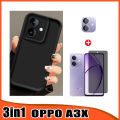 3In1 Oppo A3X TPU Silicone Phone Case for Oppo A5i A5 A3X Ceramic Frosted Film + Lens Film. 