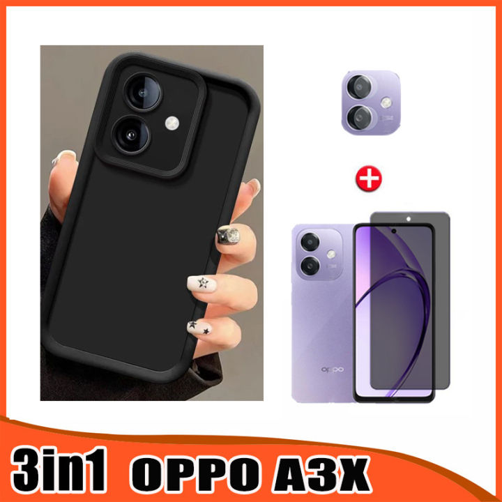 3In1%20Oppo%20A3X%20TPU%20Silicone%20Phone%20Case%20for%20Oppo%20A5i%20A5%20A3X%20Ceramic%20Frosted%20Film%20+%20Lens%20Film%20-%20Image%203
