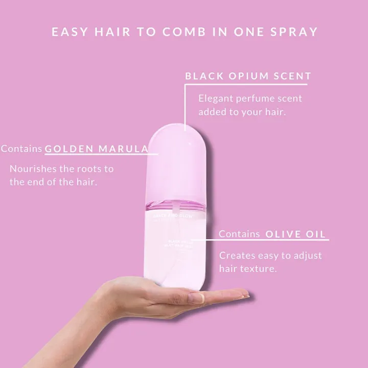 GRACE%20AND%20GLOW%20Silky%20Hair%20Mist%20Black%20Opium%20Perfume%20Hair%20Care%20Anti-frizz%20Add%20Shine%20Smoothing%20Nourishing%20Elegant%20Fragrant%20Spray%20-%20Image%205