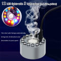 Mist Maker Mini Fog Maker 12 LED Mister Maker Fog Machine Atomizer Air Humidifier for Aquarium Water Fountain Pond Rockery Vase Birdbath Aquarium Fish Tank. 
