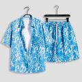 Summer Island Clothing Hainan Island Sanya Hawaii Printed Shirt Beach Suit Trendy Beach Pants Cool Seaside Style. 