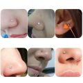 1PC Titanium Nose Stud L-Shape Nariz Studs Screws Nose Ring Hoop Piercings Gem Nostril Earring Stud Piercings Fashion Jewelry. 