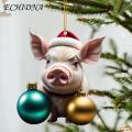 Pig-shaped Christmas Pendant Christmas Pig Ornament Cute Cartoon Xmas Tree Hanging Decor for Festive Home Decoration Pig-themed Christmas Hanging Ornament. 