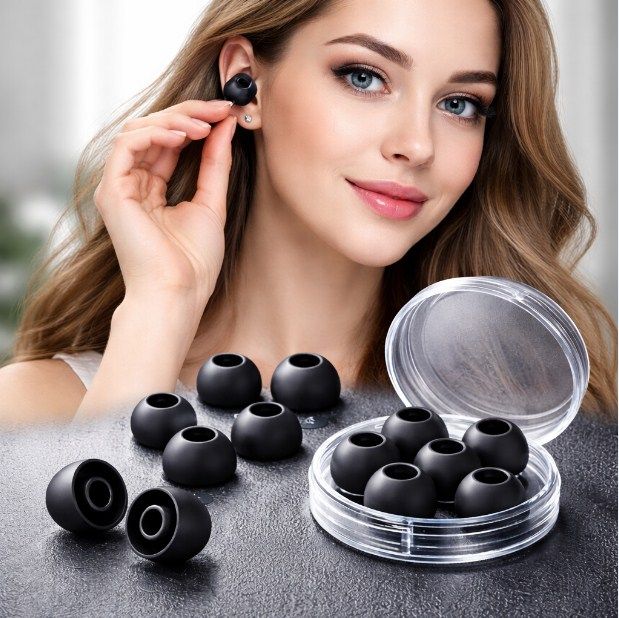 6 Pcs lot Soft Clear Silicone Replacement Ear Buds Tips Rubber Caps Ear Tip Cover Replacement Earbud Covers  Cp501  L