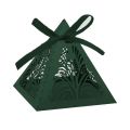 50pcs Wedding Cake Laser Cut  boxes pyramid Party  Sweets  Candy Chocolate Decorative Favor  Gift  Box. 
