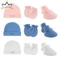 3Pcs/Set Newborn Hat Gloves Socks Set For Baby Boy Girl Cotton Cap Beanie Soft Infant Nightcap. 