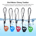 Teething Necklace Soft Silicone Skull Shape Anxiety Relief Heat Resistant Oral Motor Aids Chewing Sensory Necklaces for Autism. 
