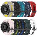 For Samsung Galaxy Watch 4 Classic 46mm 20mm Vertical Pattern Two-Color Silicone Watch Band. 