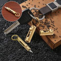 Tools Brass Mini Portable Retractable Cutter Cutting Paper Office Stationery Key Chain YULING. 