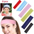 6 pcs Fashion Sports Headband Women Running Fitness Yoga Elastic Hair Bands Absorbing Sweat Breathable Stretch Makeup Hair Accessories. 