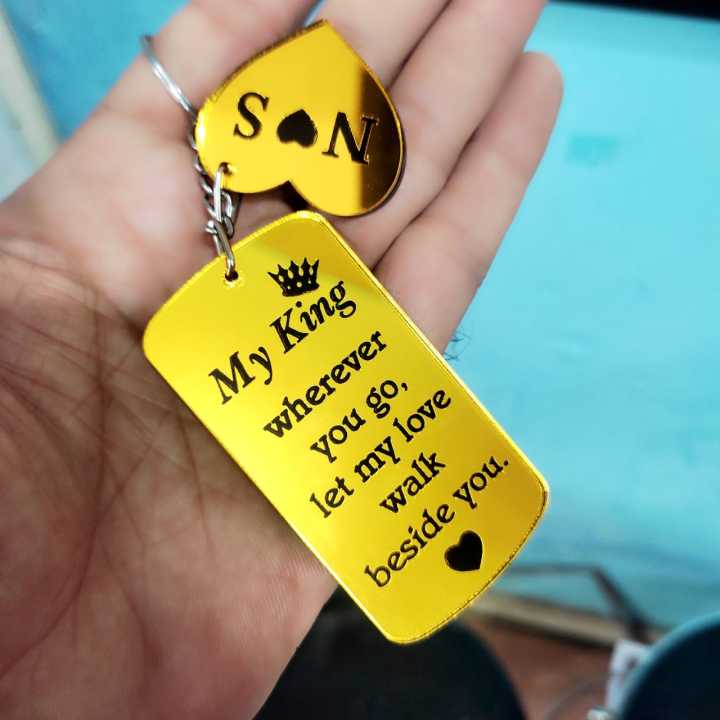 Key Chain customize name Key chain gold acrylic key chain key tag ...
