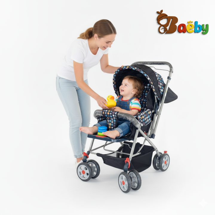 Baby Stroller 008W  | Baby stroller 008W | Baby Stroller Adjustable Baby Pram Baby Go Cart   | Blackkito