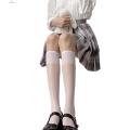 Quasar Women Hosiery Japanese College Style Mesh Long Socks Perfect for Cosplay Skirts Ultra-thin See-through Design Solid Color Mid Tube Socks for Women Solid Color Stockings. 
