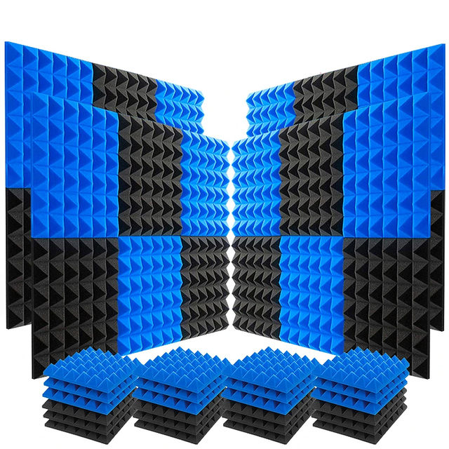 Acoustic Foam Panels Studio Soundproof Sponge Pyramid 6 12 24pcs 12 ...