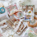 Panda Online 30 Pcs Lace Hand Workshop Vintage Journal Material Paper Scrapbooking Mixed Material Journaling Kit Scrapbook Stickers. 